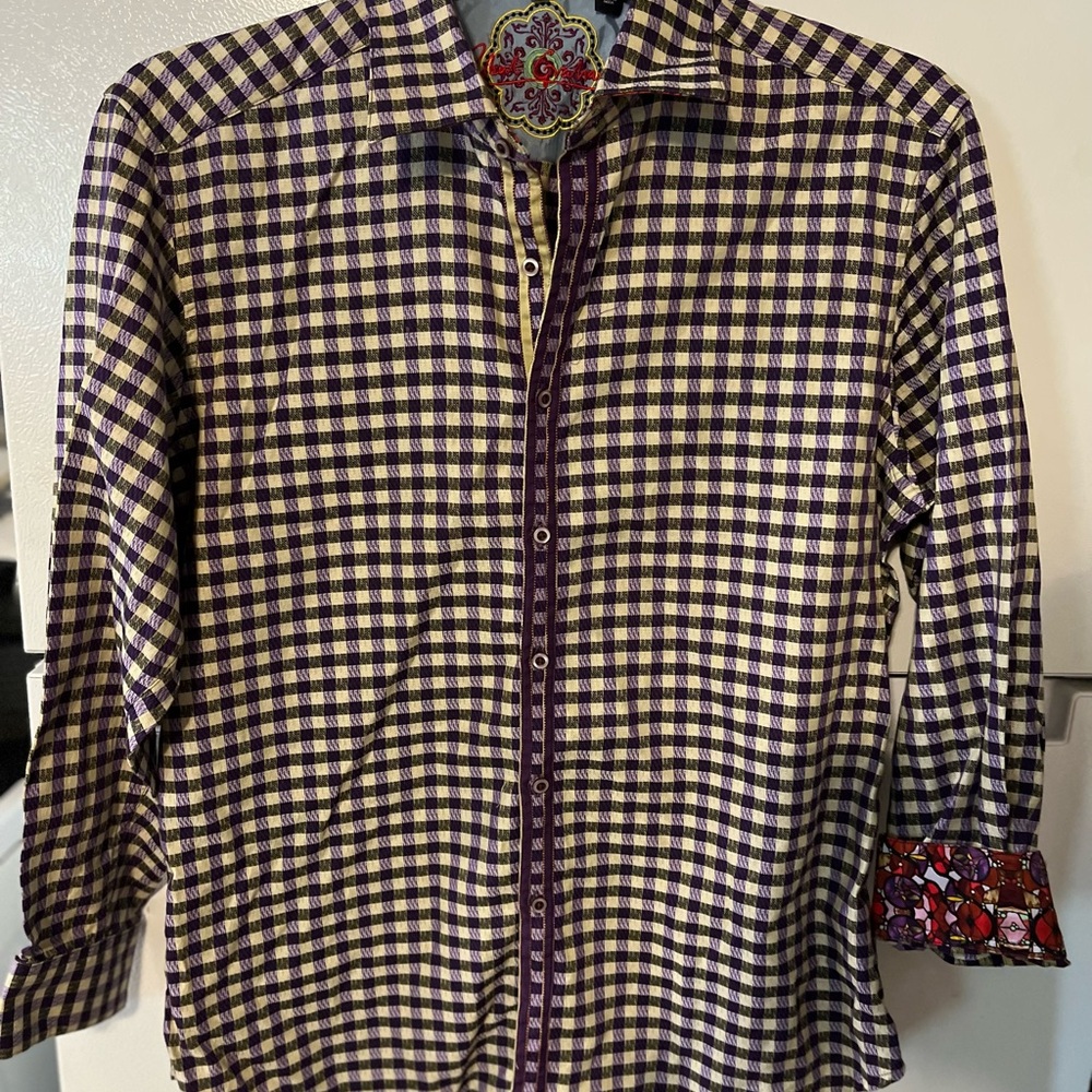 Purple and‎ White Checkered Shirt